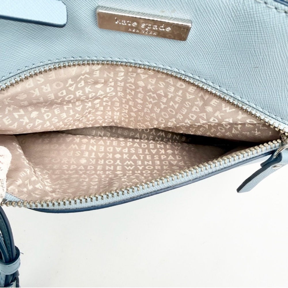 Kate Spade Sadie North South Crossbody Bag in Light Blue Silver Hardware EUC - Picture 2 of 9